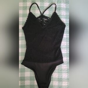 Ambiance Black Lace Camisole Bodysuit